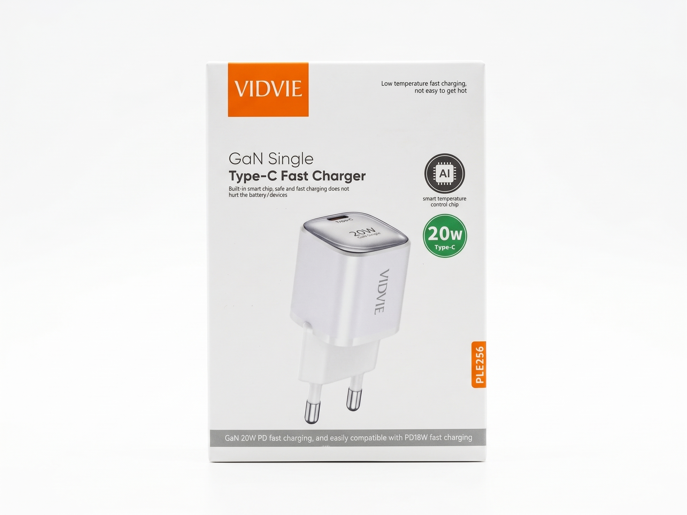 VIDVIE PLE256 GaN Single Type-C 20W Fast Wall Charger